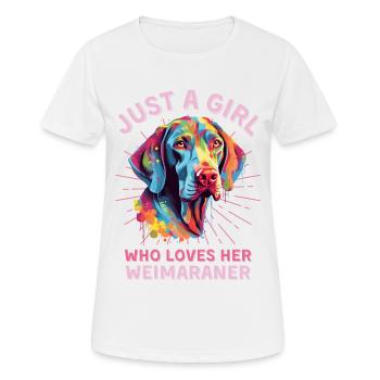 Amoureux du Braque de Weimar Art coloré - T-shirt respirant Femme - blanc - Devant - AI Model Female 172 dark (172cm)