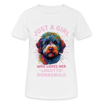 Lagotto Romagnolo Liebhaber - Frauen T-Shirt atmungsaktiv - Weiß - Vorne - AI Model Female 172 dark (172cm)