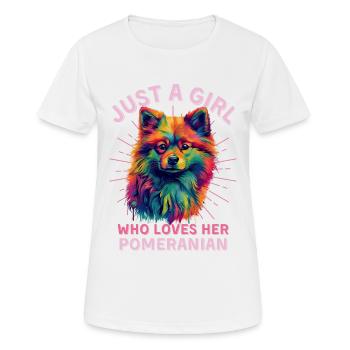 Miniature Spitz Lovers Art Spitz miniature coloré - T-shirt respirant Femme - blanc - Devant - AI Model Female 172 dark (172cm)