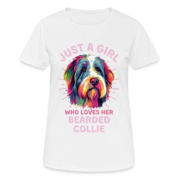 Bearded Collie Lovers Colorful Bearded Collie Kun - Women's Breathable T-Shirt - white - Front - AI Model Female 172 dark (172cm)