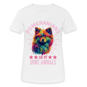 Miniature Spitz Lovers Art Spitz miniature coloré - T-shirt respirant Femme - blanc - Devant - AI Model Female 172 dark (172cm)