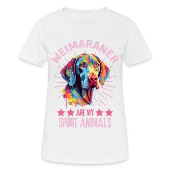 Weimaraner Liebhaber Bunter Weimaraner Kunst - Frauen T-Shirt atmungsaktiv - Weiß - Vorne - AI Model Female 172 dark (172cm)
