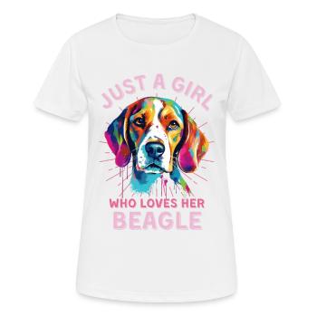 Beagle Lovers Art coloré du Beagle - T-shirt respirant Femme - blanc - Devant - AI Model Female 172 dark (172cm)