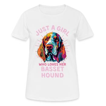 Basset Hound Lovers Colorful Basset Hound Art - Women's Breathable T-Shirt - white - Front - AI Model Female 172 dark (172cm)