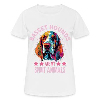 Basset Hound Liebhaber Bunter Basset-Hound Kunst - Frauen T-Shirt atmungsaktiv - Weiß - Vorne - AI Model Female 172 dark (172cm)