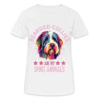 Bearded Collie Lovers Colorful Bearded Collie - Women's Breathable T-Shirt - white - Front - AI Model Female 172 dark (172cm)