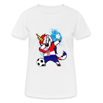 Kroatien Fußball Einhorn Dab WM Geschenk - Frauen T-Shirt atmungsaktiv - Weiß - Vorne - AI Model Female 172 dark (172cm)