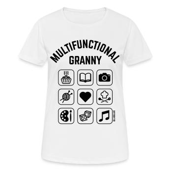 Multifunctional Granny (9 Icons) - Frauen T-Shirt atmungsaktiv - Weiß - Vorne - AI Model Female 172 dark (172cm)