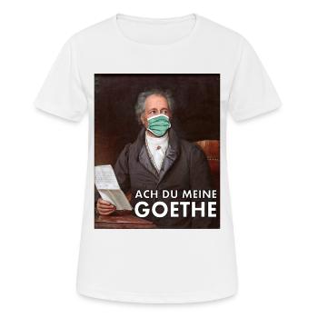 Ach Du Meine Goethe Mundschutz Virus Wolfgang - Frauen T-Shirt atmungsaktiv - Weiß - Vorne - AI Model Female 172 dark (172cm)