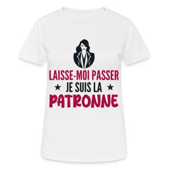 Laisse-moi Passer Je Suis La Patronne - T-shirt respirant Femme - blanc - Devant - AI Model Female 172 dark (172cm)