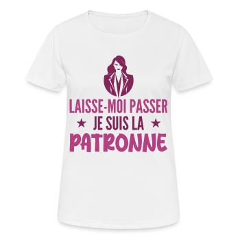 Laisse-moi Passer Je Suis La Patronne - T-shirt respirant Femme - blanc - Devant - AI Model Female 172 dark (172cm)