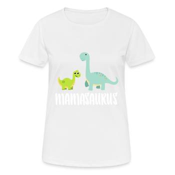 Dinoshirt MAMAsaurus - Frauen T-Shirt atmungsaktiv - Weiß - Vorne - AI Model Female 172 dark (172cm)