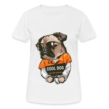 Pug Collection /Mops Hund Pug Cool Dog - Frauen T-Shirt atmungsaktiv - Weiß - Vorne - AI Model Female 172 dark (172cm)