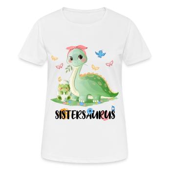 Sistersaurus Grande Sœur 2021 Cadeau - T-shirt respirant Femme - blanc - Devant - AI Model Female 172 dark (172cm)