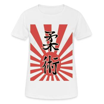 Ju Jutsu Kanji + Japanese Imperial Flag - Women's Breathable T-Shirt - white - Front - AI Model Female 172 dark (172cm)