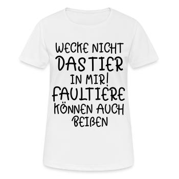 Faultiere können auch beißen - Frauen T-Shirt atmungsaktiv - Weiß - Vorne - AI Model Female 172 dark (172cm)