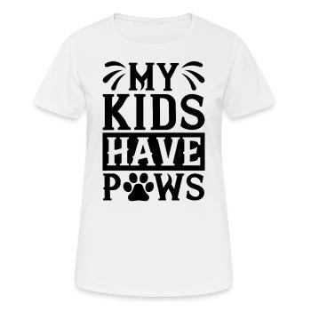 My children have paws - Women's Breathable T-Shirt - white - Front - AI Model Female 172 dark (172cm)