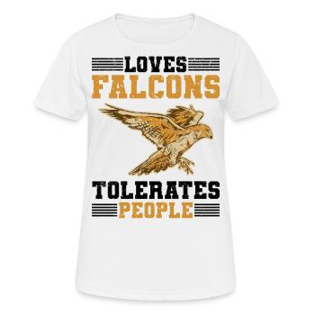 Falken züchten - Frauen T-Shirt atmungsaktiv - Weiß - Vorne - AI Model Female 172 dark (172cm)