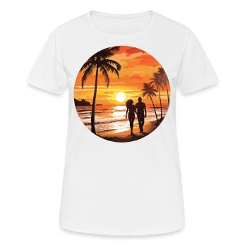 Strand Romantisches Paar - Frauen T-Shirt atmungsaktiv - Weiß - Vorne - AI Model Female 172 dark (172cm)