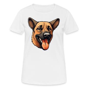 Malinois Hundegesicht - Pawsome Companion - Frauen T-Shirt atmungsaktiv - Weiß - Vorne - AI Model Female 172 dark (172cm)