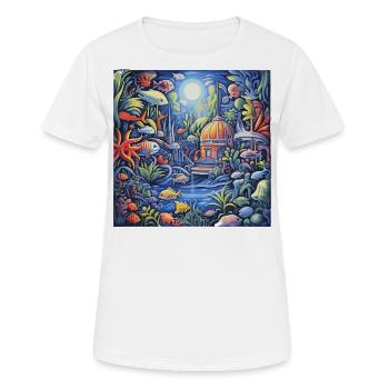 Aquarium - Frauen T-Shirt atmungsaktiv - Weiß - Vorne - AI Model Female 172 dark (172cm)