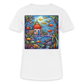 Aquarium - Frauen T-Shirt atmungsaktiv - Weiß - Vorne - AI Model Female 172 dark (172cm)