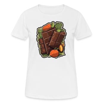 Schokolade - Minimalistischer Genuss - Frauen T-Shirt atmungsaktiv - Weiß - Vorne - AI Model Female 172 dark (172cm)