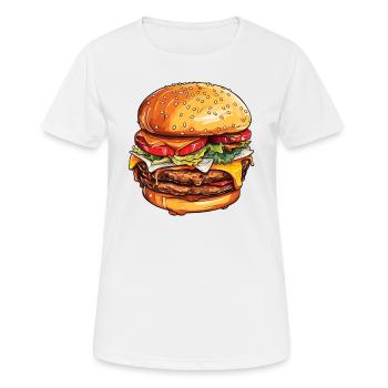 Délice de cheeseburger - T-shirt respirant Femme - blanc - Devant - AI Model Female 172 dark (172cm)