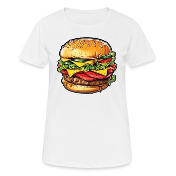 Cheeseburger Euphorie - Frauen T-Shirt atmungsaktiv - Weiß - Vorne - AI Model Female 172 dark (172cm)