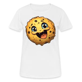 Biscuit Biscuit Drôle Mignon - T-shirt respirant Femme - blanc - Devant - AI Model Female 172 dark (172cm)