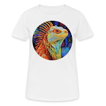 Iguane - Sérénade chromatique - T-shirt respirant Femme - blanc - Devant - AI Model Female 172 dark (172cm)