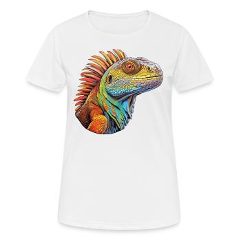 Iguanische Lebendige Farben - Chromatische - Frauen T-Shirt atmungsaktiv - Weiß - Vorne - AI Model Female 172 dark (172cm)