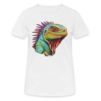 Iguanische Lebendige Farben - Lebendige Mirage - Frauen T-Shirt atmungsaktiv - Weiß - Vorne - AI Model Female 172 dark (172cm)