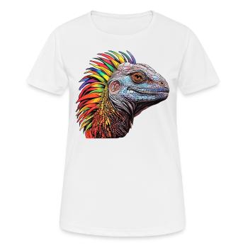 Kaleidoskopischer Reptil - Frauen T-Shirt atmungsaktiv - Weiß - Vorne - AI Model Female 172 dark (172cm)
