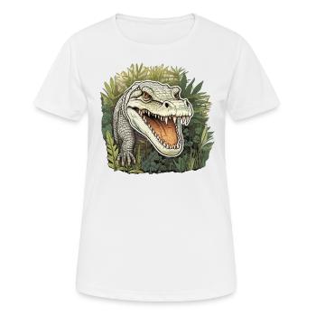 Krokodil - Ursprunger - Frauen T-Shirt atmungsaktiv - Weiß - Vorne - AI Model Female 172 dark (172cm)