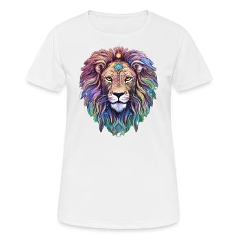 Löwe Himmlisch - Ätherische Majestät - Frauen T-Shirt atmungsaktiv - Weiß - Vorne - AI Model Female 172 dark (172cm)