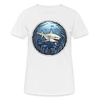 Symphonie des requins - T-shirt respirant Femme - blanc - Devant - AI Model Female 172 dark (172cm)