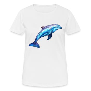 Delphin -lebendige Farben - Lebendige Marine - Frauen T-Shirt atmungsaktiv - Weiß - Vorne - AI Model Female 172 dark (172cm)