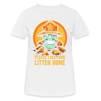 Ramenez vos déchets à la maison : Park Ranger - T-shirt respirant Femme - blanc - Devant - AI Model Female 172 dark (172cm)