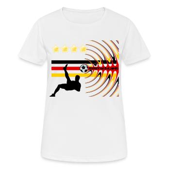 Fußball Deutschland schwarz rot gold - Frauen T-Shirt atmungsaktiv - Weiß - Vorne - AI Model Female 172 dark (172cm)
