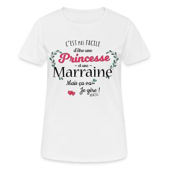 Prinzessin und Patin - Frauen T-Shirt atmungsaktiv - Weiß - Vorne - AI Model Female 172 dark (172cm)