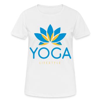 Yoga lifestyle - Women's Breathable T-Shirt - white - Front - AI Model Female 172 dark (172cm)
