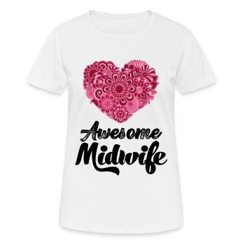 Beste Hebamme der Welt Geburt Krankenschwester - Frauen T-Shirt atmungsaktiv - Weiß - Vorne - AI Model Female 172 dark (172cm)