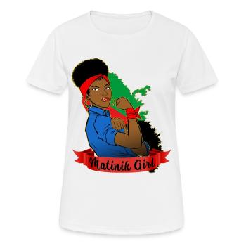 Femme Forte Afro Martinique Drapeau - T-shirt respirant Femme - blanc - Devant - AI Model Female 172 dark (172cm)