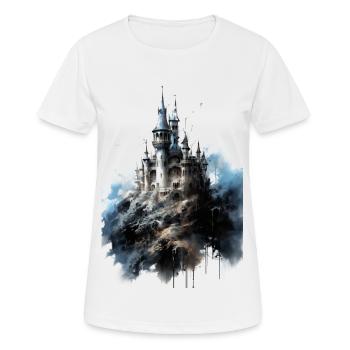 Château de Conte de fées effrayant illustration - T-shirt respirant Femme - blanc - Devant - AI Model Female 172 dark (172cm)
