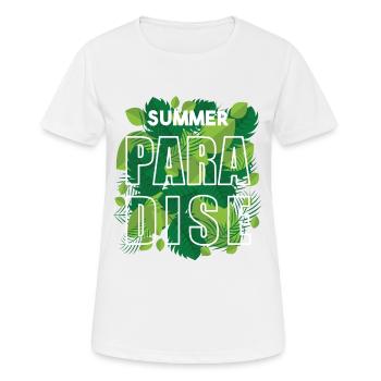 Paradis d'été avec des feuilles tropicales - T-shirt respirant Femme - blanc - Devant - AI Model Female 172 dark (172cm)