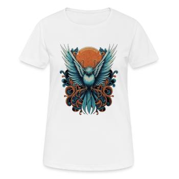 Blauer Vogel - Frauen T-Shirt atmungsaktiv - Weiß - Vorne - AI Model Female 172 dark (172cm)