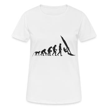 Evolution Windsurfing - Frauen T-Shirt atmungsaktiv - Weiß - Vorne - AI Model Female 172 dark (172cm)
