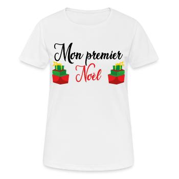 Mon Premier Noel - T-shirt respirant Femme - blanc - Devant - AI Model Female 172 dark (172cm)
