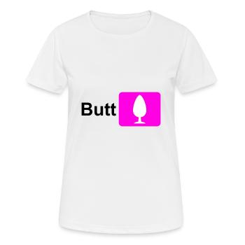 Butt Plug Icon Pink (pour fond clair) - T-shirt respirant Femme - blanc - Devant - AI Model Female 172 dark (172cm)